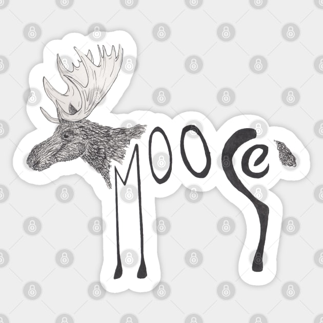 Moose in a Moose Sticker by CloudWalkerDesigns